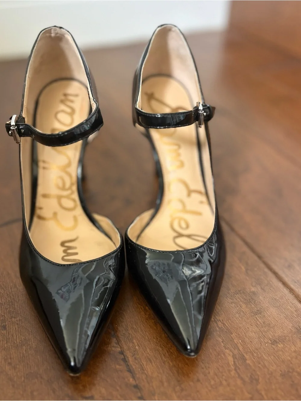Sam Edelman Black Patent Leather Pointed Toe Pumps Stiletto Heels (Sz 5)